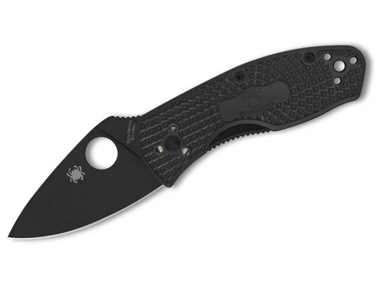 Ambitious Lightweight Black Blade Plainedge|Spyderco Best