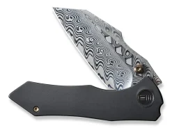 High-Fin Titanium Black Hakkapella Damascus|WE Knife New