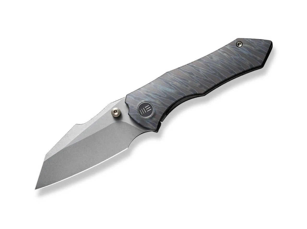 High-Fin Titanium Grey Tiger Stripe|WE Knife Clearance