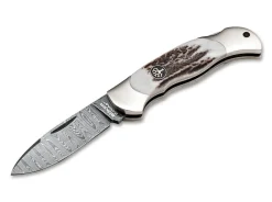 Junior Scout Spearpoint Stag Damascus|Böker Manufaktur Solingen Hot