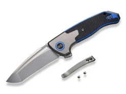 Press Check Titanium G10 Black Blue Tanto|WE Knife Online