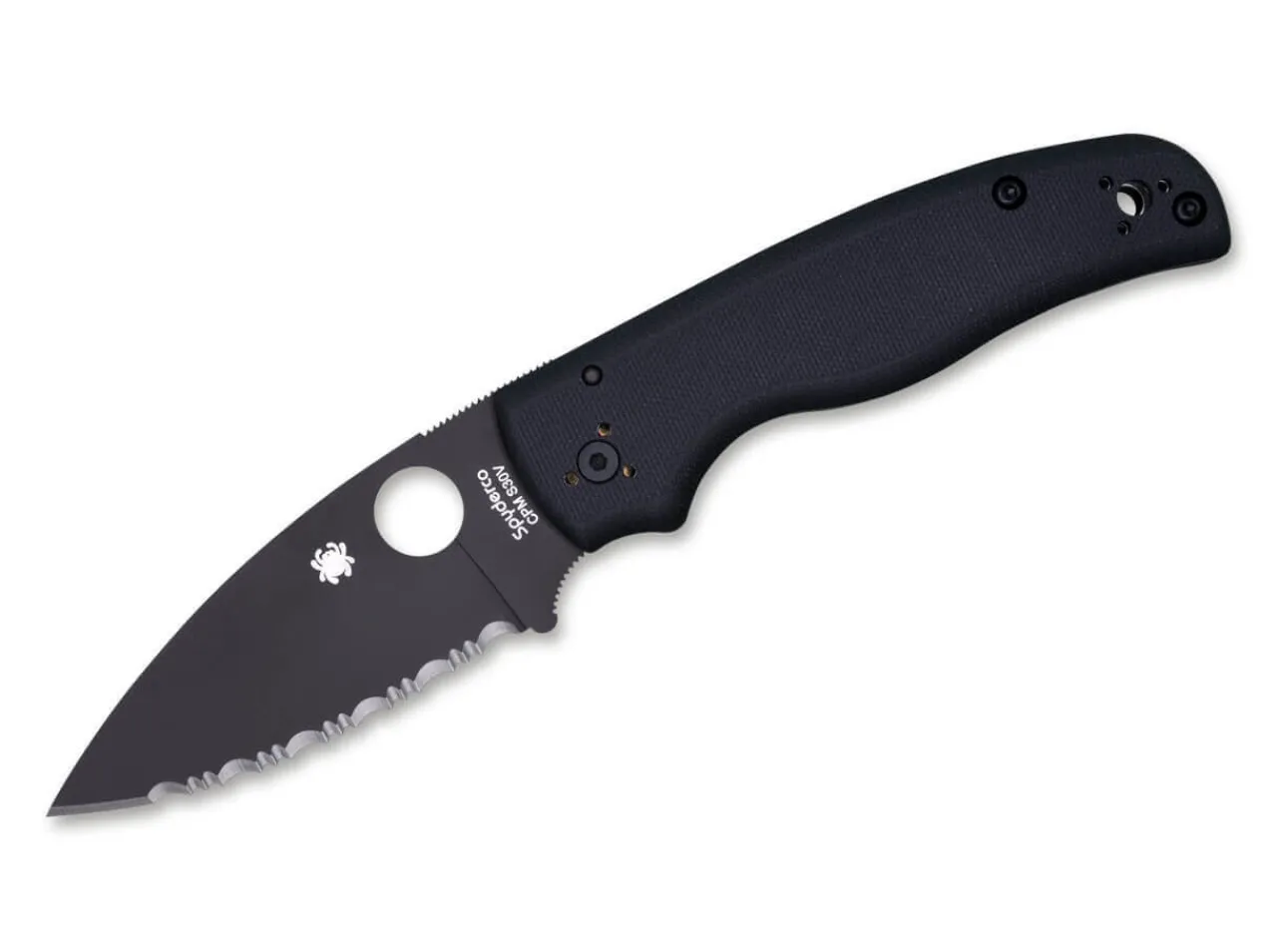 Shaman All Black Serrated|Spyderco